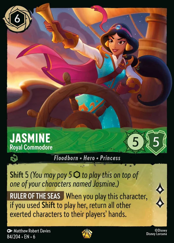 Jasmine - Commodoro Reale — Disney Lorcana Personaggio card from Azurite Sea