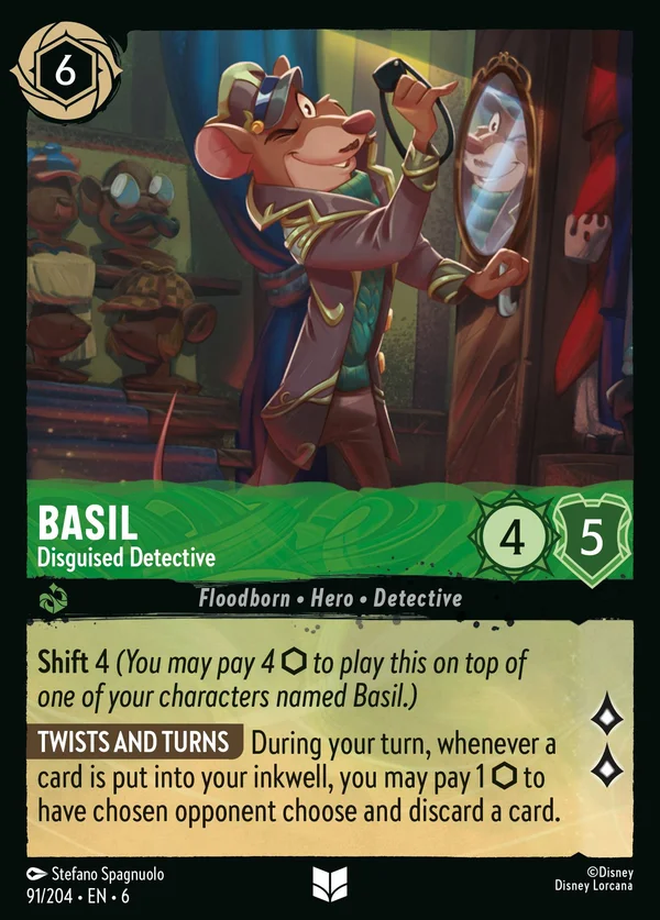 Basil - Detective Camuffato — Disney Lorcana Personaggio card from Azurite Sea