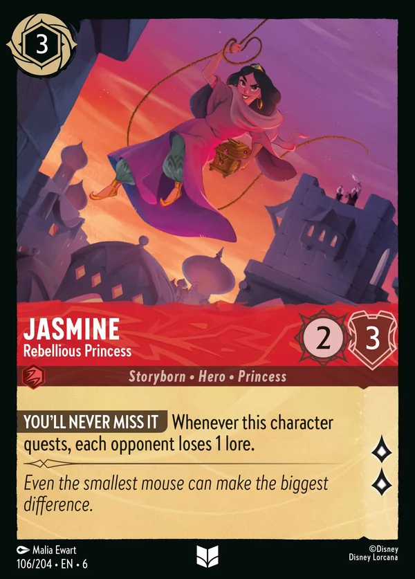 Jasmine - Principessa Ribelle — Disney Lorcana Personaggio card from Azurite Sea