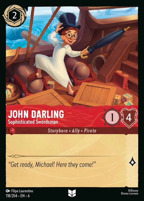Gianni Darling - Spadaccino Sofisticato — Disney Lorcana Personaggio card from Azurite Sea