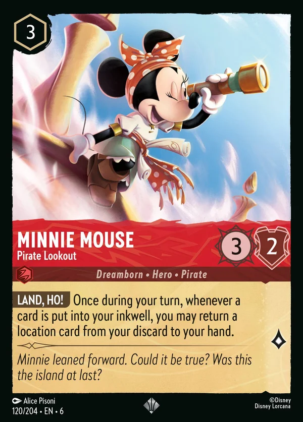 Minni - Vedetta Pirata — Disney Lorcana Personaggio card from Azurite Sea