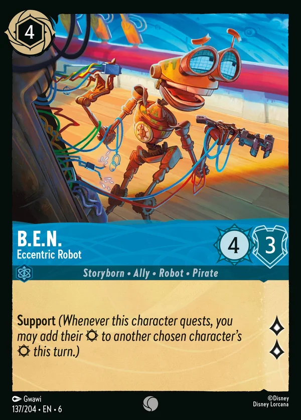 B.E.N. - Robot Eccentrico — Disney Lorcana Personaggio card from Azurite Sea