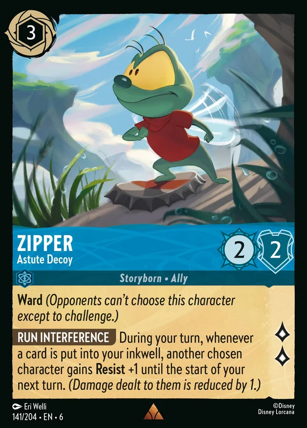 Zipper - Astuto Diversivo — Disney Lorcana Personaggio card from Azurite Sea