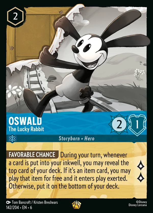 Oswald - Il Coniglio Fortunato — Disney Lorcana Personaggio card from Azurite Sea