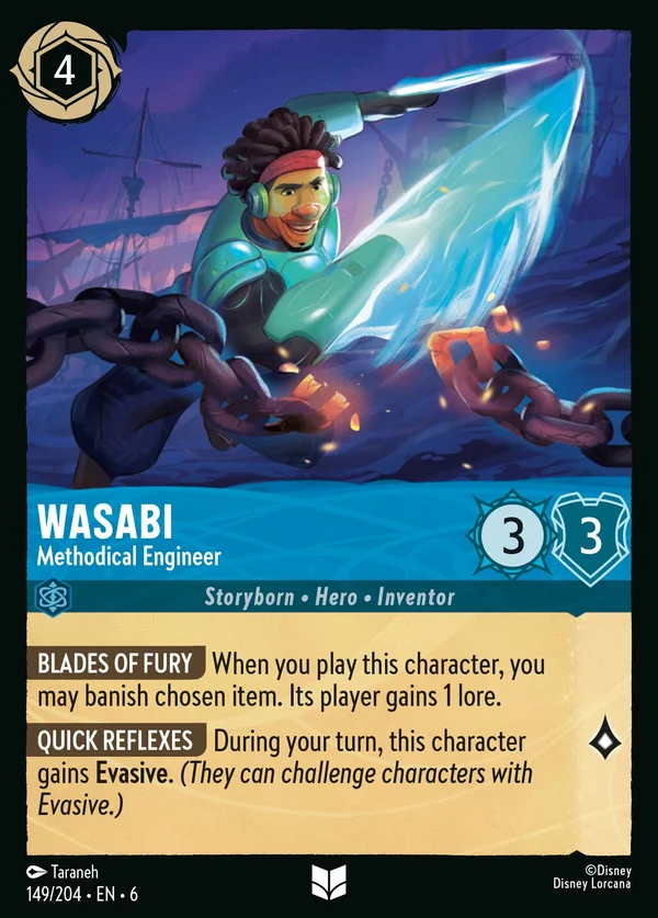 Wasabi - Ingegnere Metodico — Disney Lorcana Personaggio card from Azurite Sea