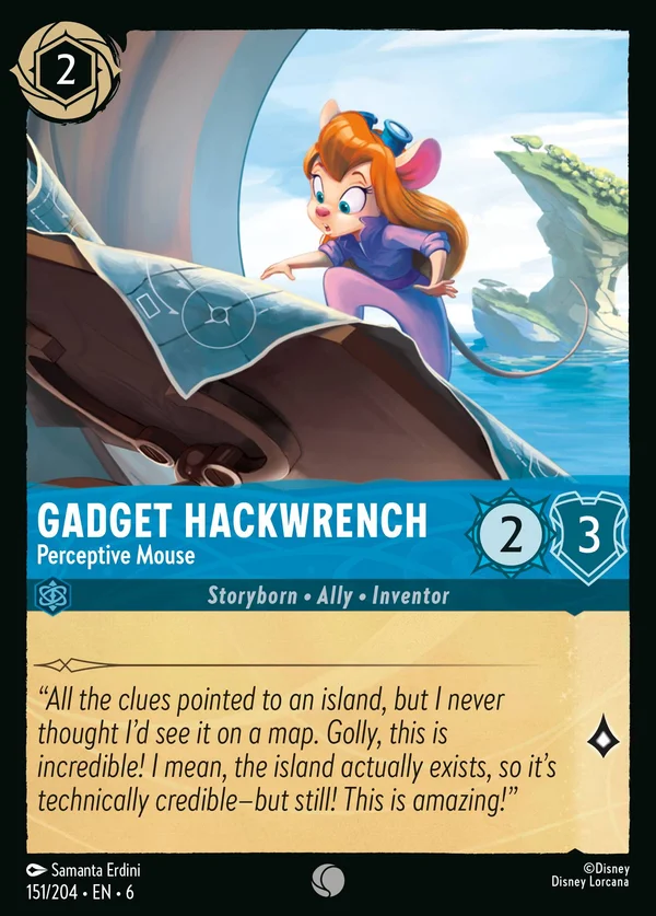 Scheggia Hackwrench - Topolina Perspicace — Disney Lorcana Personaggio card from Azurite Sea