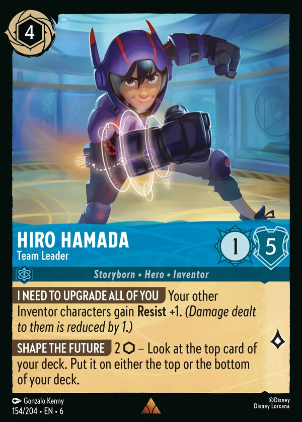 Hiro Hamada - Capo del Team — Disney Lorcana Personaggio card from Azurite Sea