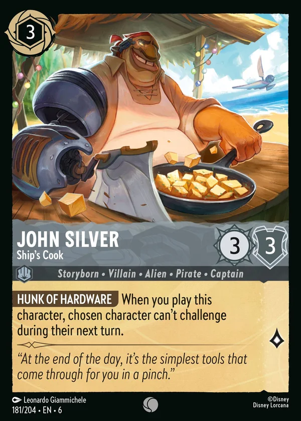John Silver - Cuoco di Bordo — Disney Lorcana Personaggio card from Azurite Sea