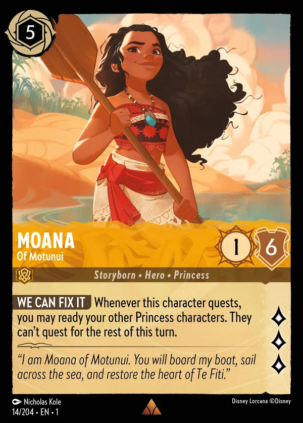 Moana - Of Motunui — Disney Lorcana Character card from The First Chapter