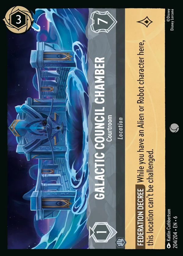 Camera del Consiglio Galattico - Aula di Tribunale — Disney Lorcana Luogo card from Azurite Sea
