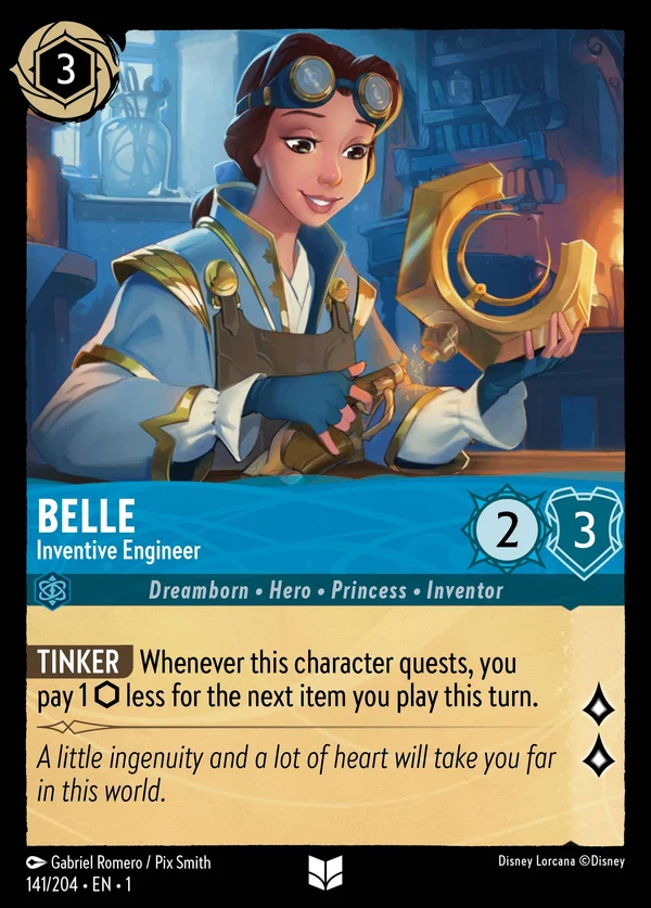 Belle - Inventive Engineer — Disney Lorcana Character card from The First Chapter