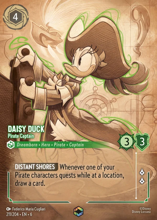 Paperina - Capitana Pirata — Disney Lorcana Personaggio card from Azurite Sea