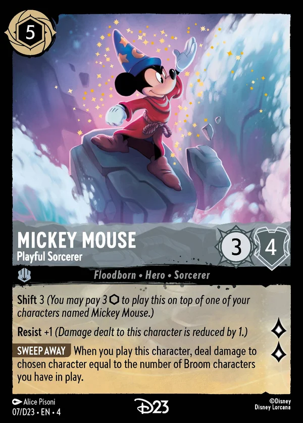 Mickey Mouse - Playful Sorcerer — Disney Lorcana Character card from Ursula's Return