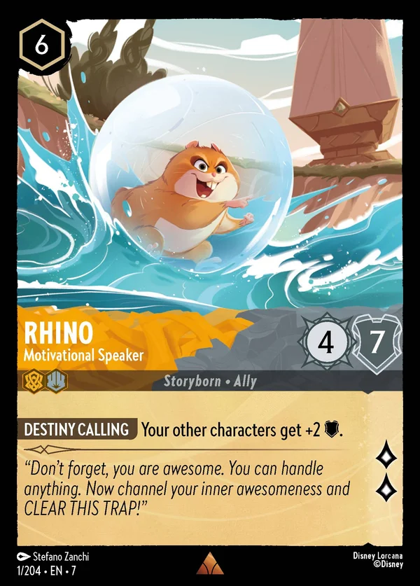 Rhino - Motivatore — Disney Lorcana Personaggio card from Archazia's Island