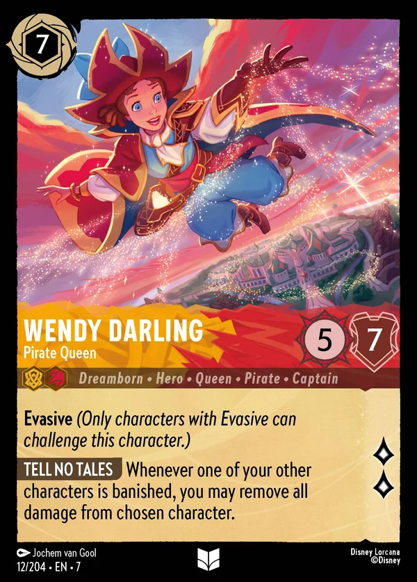 Wendy Darling - Regina Pirata — Disney Lorcana Personaggio card from Archazia's Island