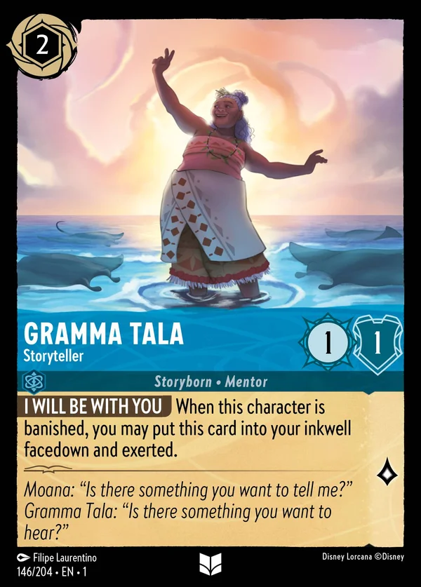 Gramma Tala - Storyteller — Disney Lorcana Character card from The First Chapter