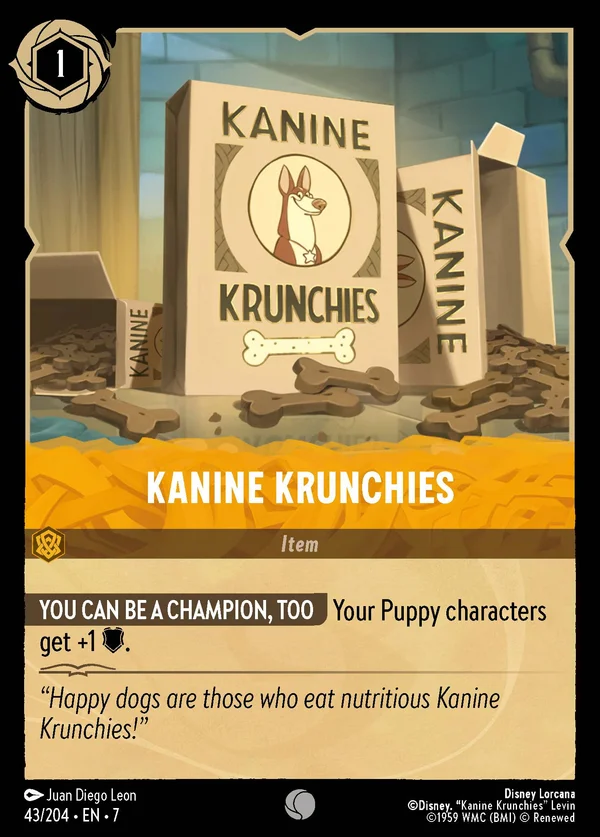 Kanine Krunchies — Disney Lorcana Item card from Archazia's Island