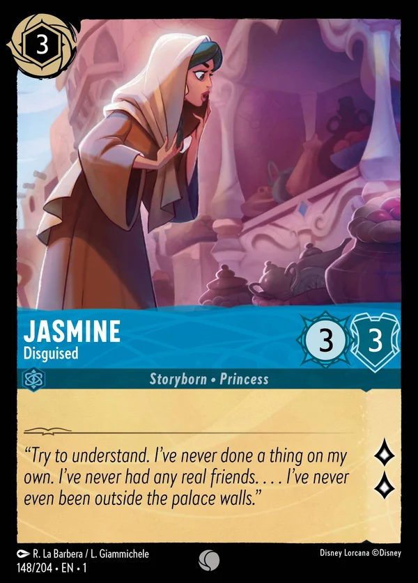 Jasmine - Disguised — Disney Lorcana Character card from The First Chapter