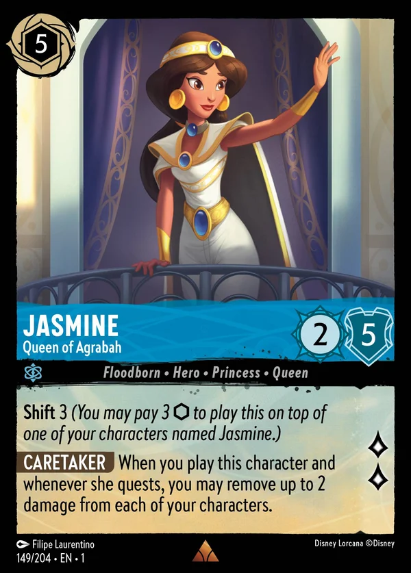 Jasmine - Regina di Agrabah — Disney Lorcana Personaggio card from The First Chapter