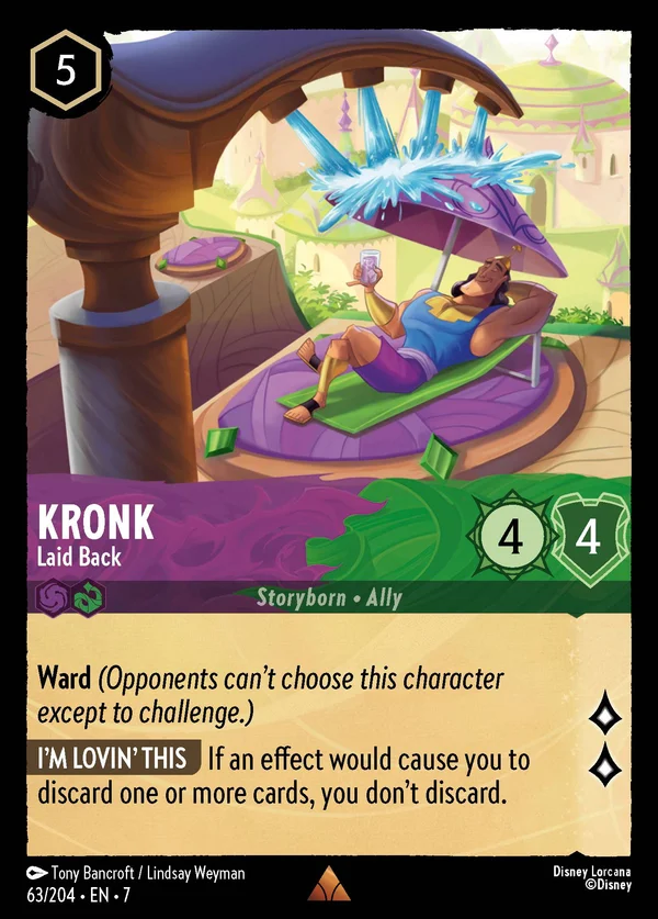 Kronk - Laid Back — Disney Lorcana Character card from Archazia's Island