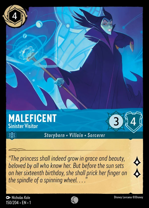 Maleficent - Sinister Visitor — Disney Lorcana Character card from The First Chapter
