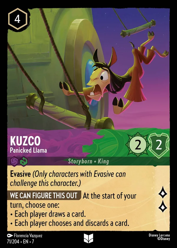 Kuzco - Lama Impanicato — Disney Lorcana Personaggio card from Archazia's Island