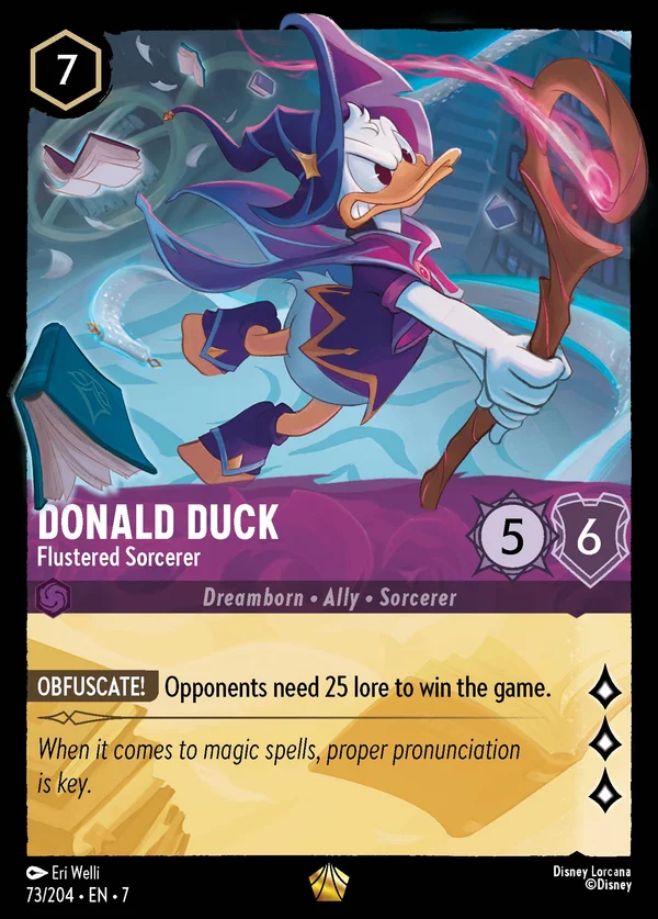 Paperino - Stregone Agitato — Disney Lorcana Personaggio card from Archazia's Island