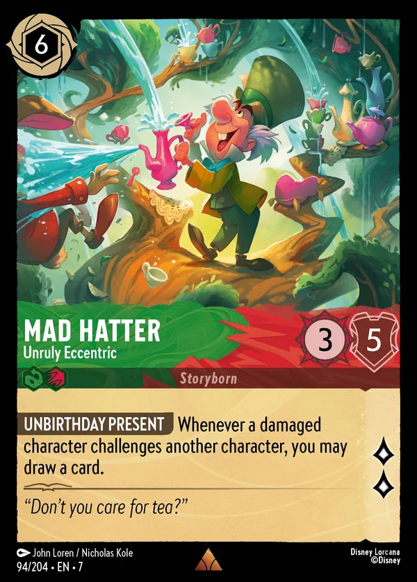 Mad Hatter - Unruly Eccentric — Disney Lorcana Character card from Archazia's Island