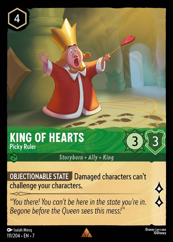 King of Hearts - Picky Ruler — Disney Lorcana Character card from Archazia's Island