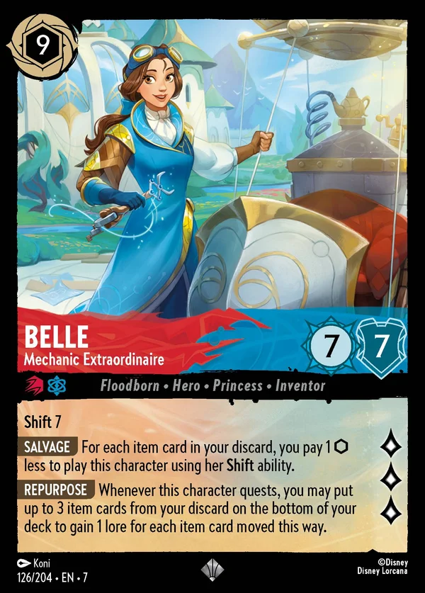 Belle - Meccanica Straordinaria — Disney Lorcana Personaggio card from Archazia's Island