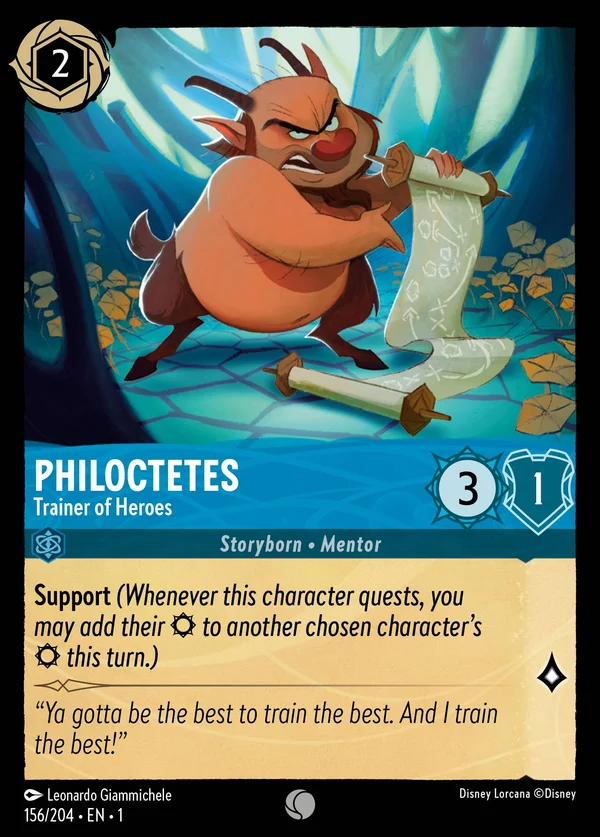 Philoctetes - Trainer of Heroes — Disney Lorcana Character card from The First Chapter