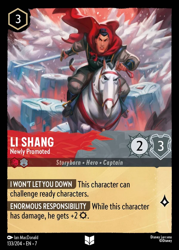 Li Shang - Appena Promosso — Disney Lorcana Personaggio card from Archazia's Island