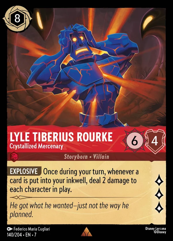 Lyle Tiberius Rourke - Mercenario Cristallizzato — Disney Lorcana Personaggio card from Archazia's Island