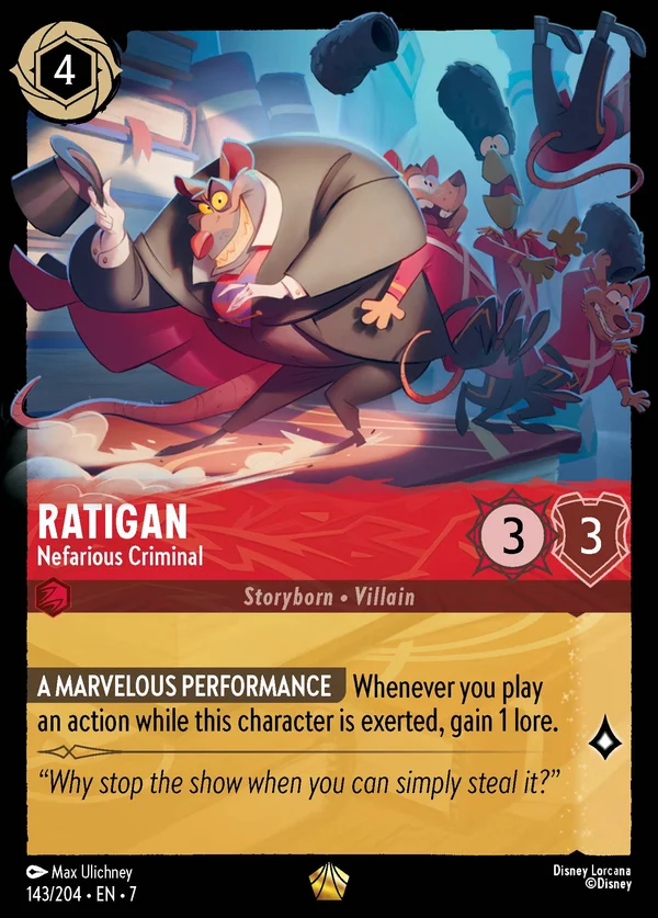 Rattigan - Efferato Criminale — Disney Lorcana Personaggio card from Archazia's Island