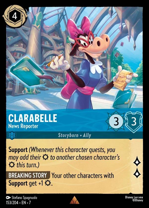 Clarabella - Giornalista — Disney Lorcana Personaggio card from Archazia's Island