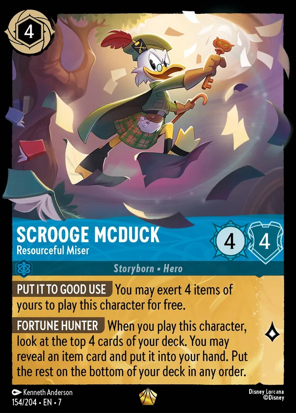 Scrooge McDuck - Resourceful Miser — Disney Lorcana Character card from Archazia's Island
