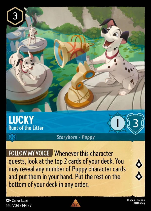 Lucky - Il Più Piccolo della Cucciolata — Disney Lorcana Personaggio card from Archazia's Island