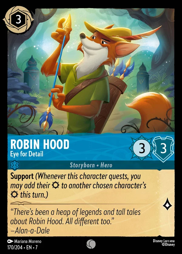 Robin Hood - Eye for Detail — Disney Lorcana Character card from Archazia's Island
