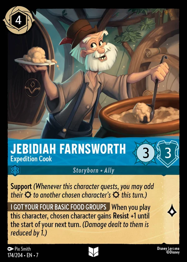Jebidiah Farnsworth - Cuoco della Spedizione — Disney Lorcana Personaggio card from Archazia's Island