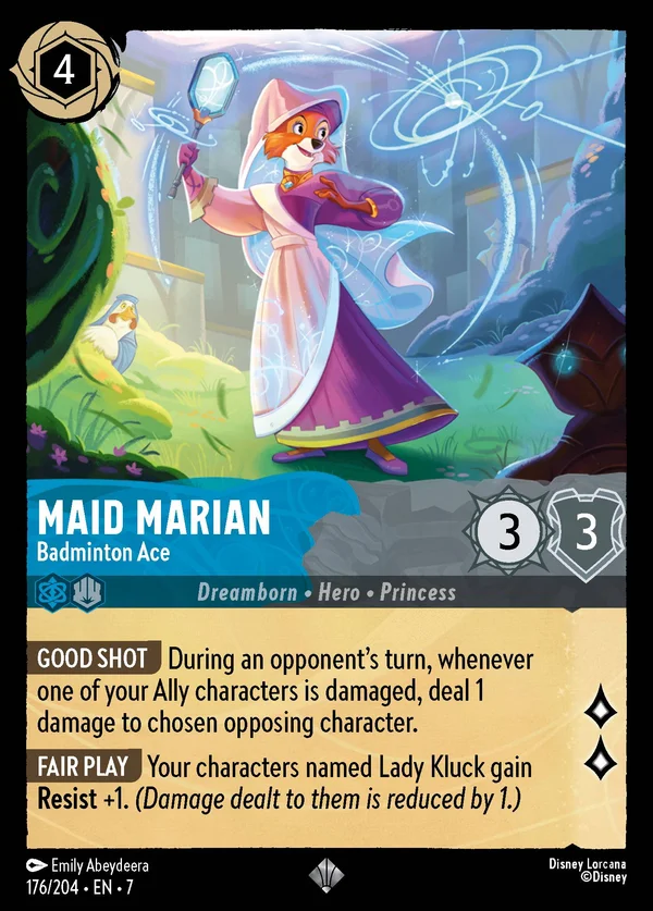 Maid Marian - Badminton Ace — Disney Lorcana Character card from Archazia's Island