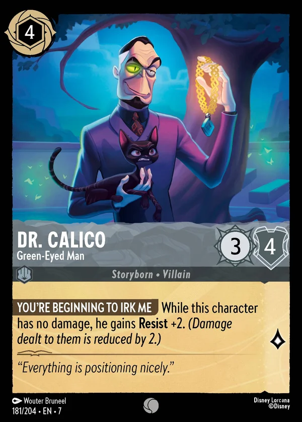Dr. Calico - Uomo dall'Occhio Verde — Disney Lorcana Personaggio card from Archazia's Island