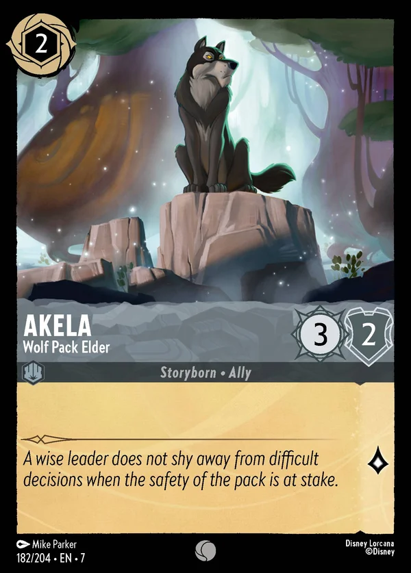 Akela - Anziano del Branco di Lupi — Disney Lorcana Personaggio card from Archazia's Island