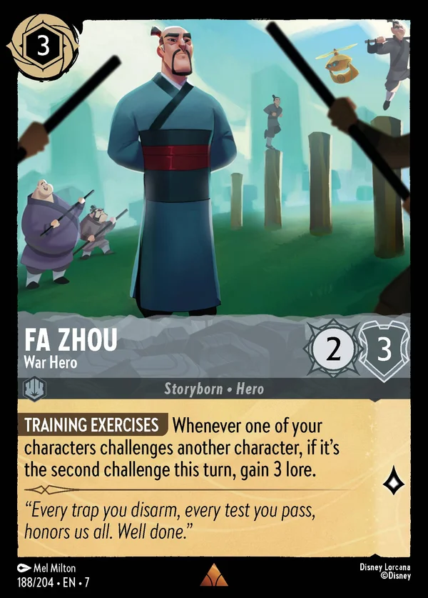 Fa Zhou - War Hero — Disney Lorcana Character card from Archazia's Island
