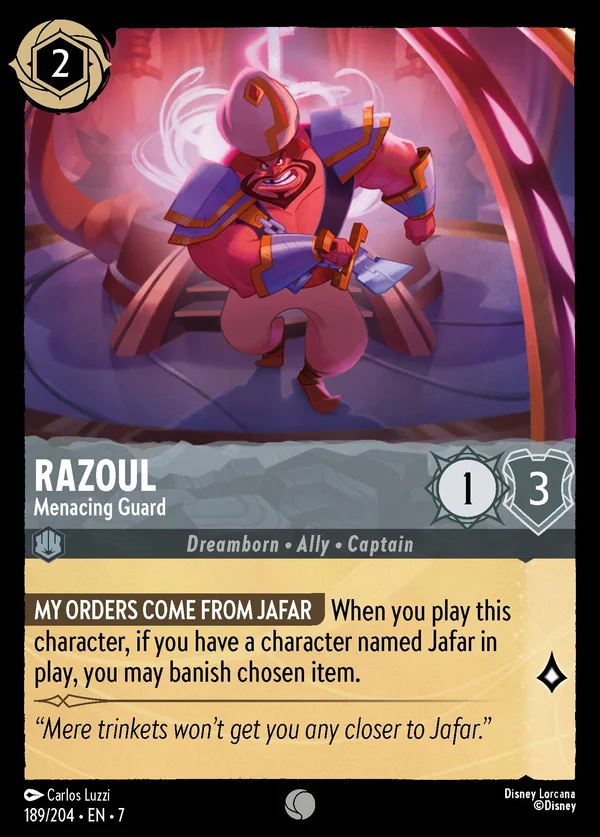 Razoul - Guardia Minacciosa — Disney Lorcana Personaggio card from Archazia's Island