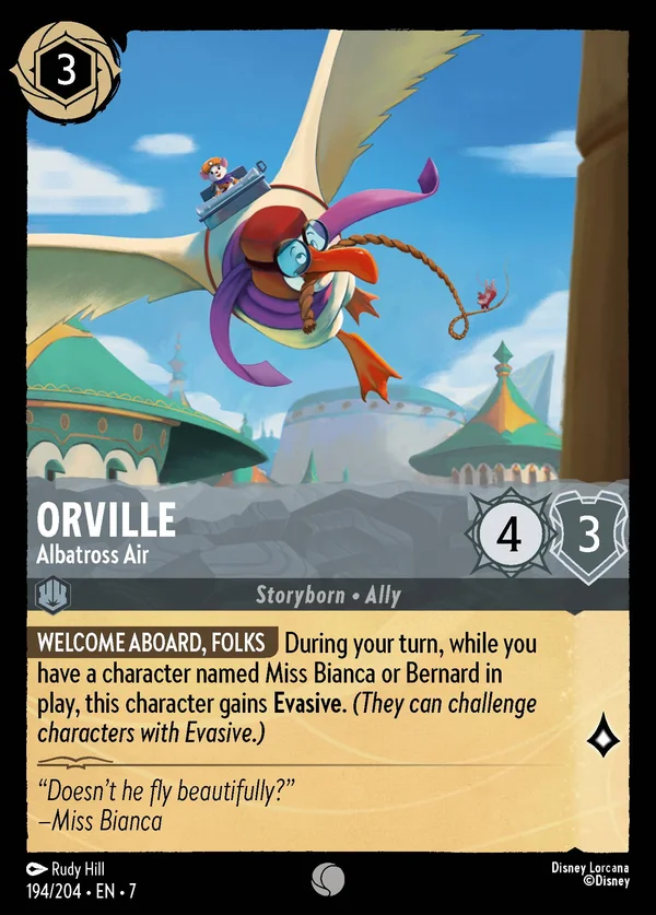 Orville - Albatross Air — Disney Lorcana Personaggio card from Archazia's Island