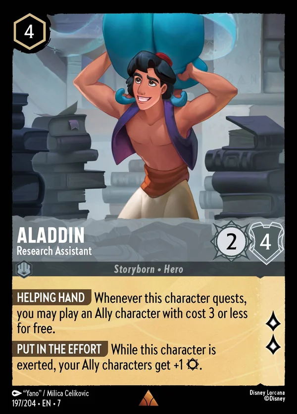 Aladdin - Assistente di Ricerca — Disney Lorcana Personaggio card from Archazia's Island