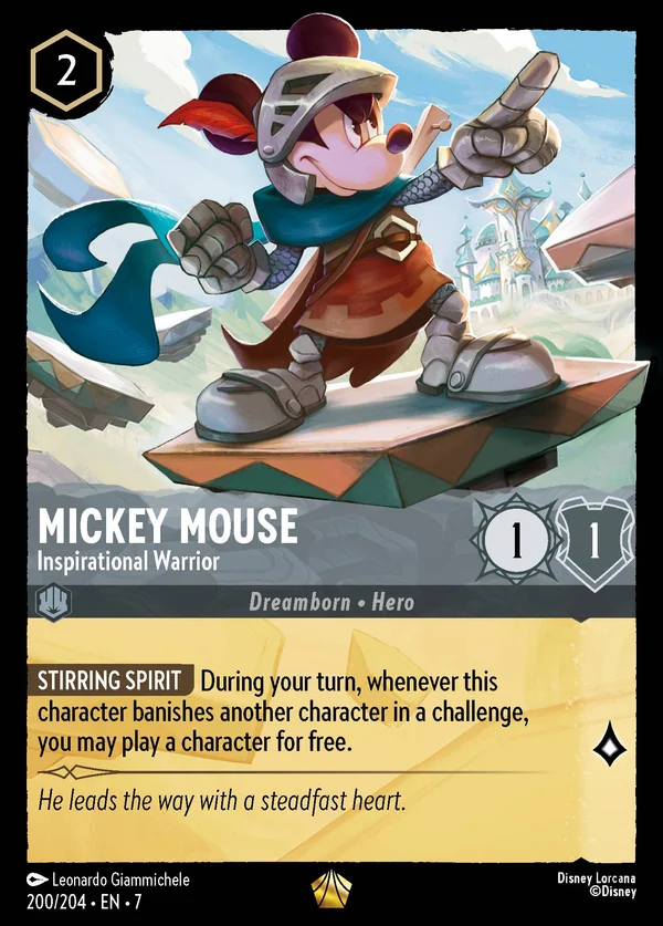 Topolino - Guerriero Ispiratore — Disney Lorcana Personaggio card from Archazia's Island
