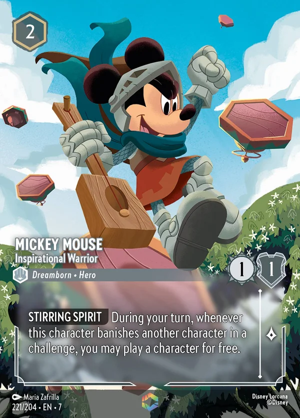 Mickey Mouse - Inspirational Warrior — Disney Lorcana Character card from Archazia's Island