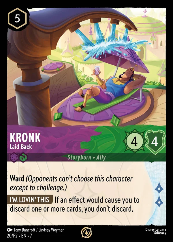 Kronk - Laid Back — Disney Lorcana Character card from Archazia's Island