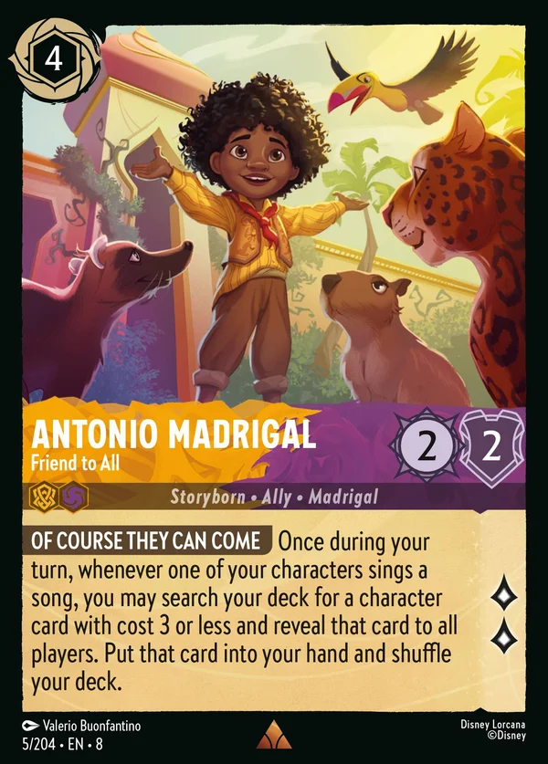 Antonio Madrigal - Amico di Tutti — Disney Lorcana Personaggio card from The Reign of Jafar